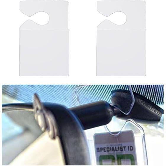 Porte-permis de stationnement transparent GLSOWEE, Support pour documents pour rétroviseur de voiture, Porte-carte de stationnement vertical pour parking pour laissez-passer/permis/petits objets