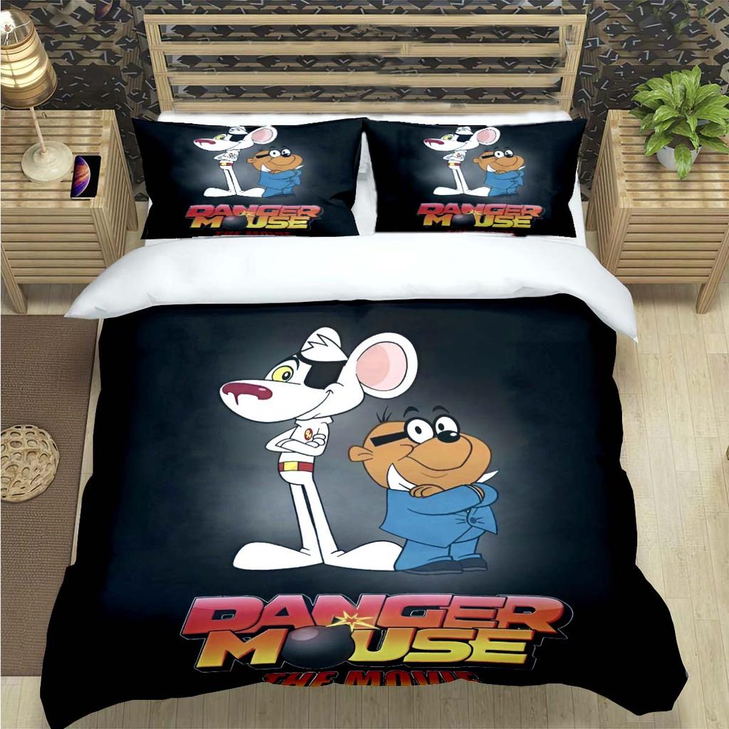 Popular Cartoon D-Danger Mouse Print Bedding Sets Bed Supplie Set  Comforter Set  Teens Girls Twin Single Kid Gift