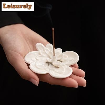 Orchid Petal Small Incense Sticks Holder Incense Smoke Waterfall Incense Burners Mini Meditation Censer Tea Ceremony Decoration