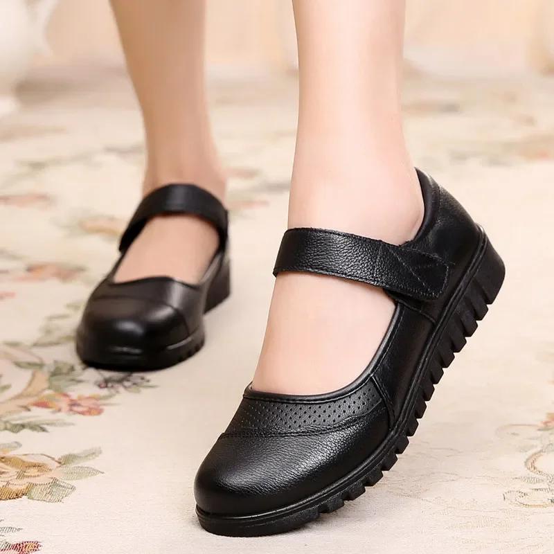 Fashion Flats Moccasins Slip on Loafers Genuine Leather Ballet Shoes Casual Ladies Shoes Footwear Soft Women Shoes Zapatillas De Mujer