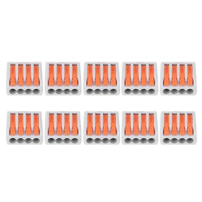 10pcs PCT214 Wiring Connectors Terminal Blocks 4 Way Lighting Electrical Cable Fast Connection