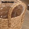 Wicker Planter Basket with Handles Indoor Outdoor Plants Rattan Woven Planter Pot Home Living Room Balcony Garden Round Decorative Flower Pot