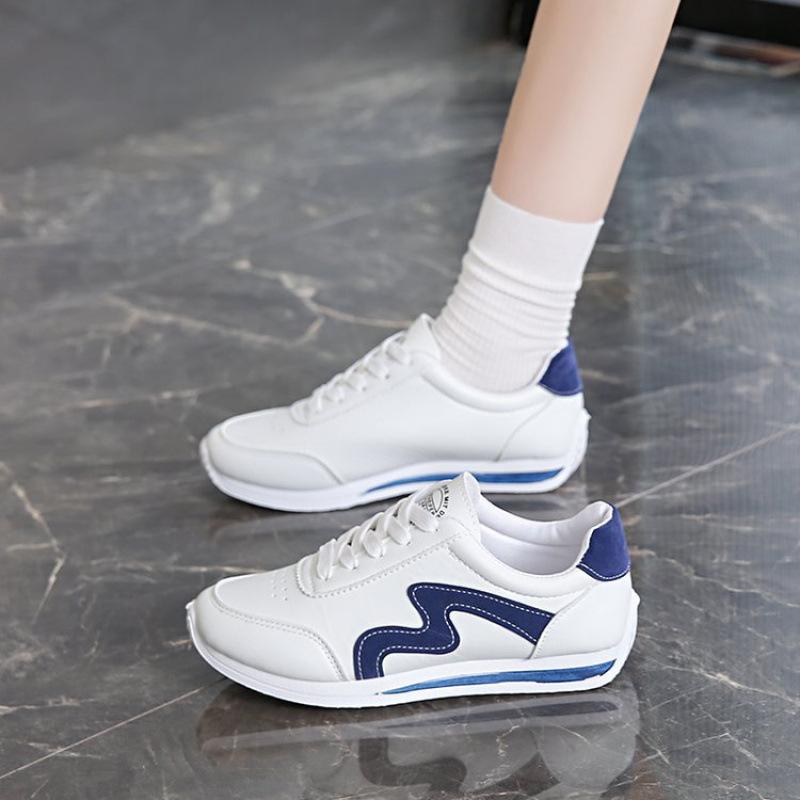 Fashion Casual Shoes 2025 New Foreign Trade Large Size Color Matching White Shoes Female Students Lace Up Running Sports Shoes