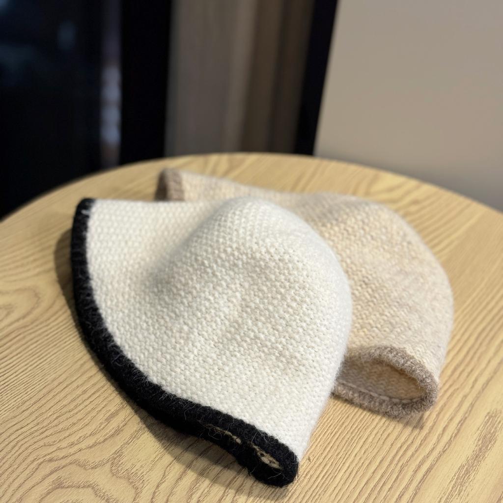 Korean Style Dongdaemun Fisherman Hat for Women In Winter Versatile Face Showing Small Furry Bucket Hat Thickened Plush Warm Basin Hat