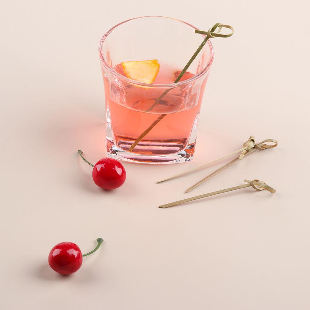 100 Stück Haushalt Einweg Bambus Knotenstock Spieße Cocktailspieße Obstgabeln Grill Party Dekoration Bar Werkzeug