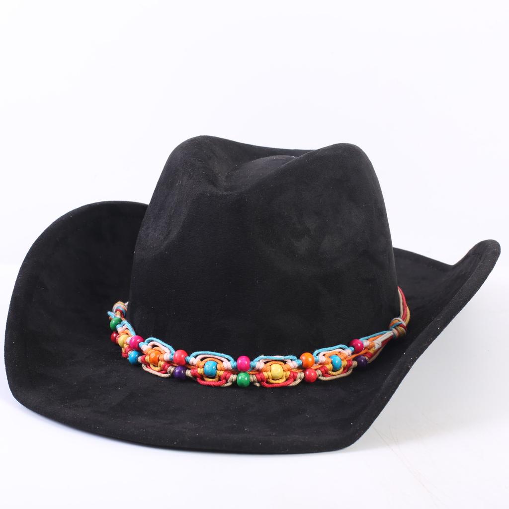 Popolare cappello da cowboy western classico in camoscio europeo e americano, cappello a tesa larga moda uomo e donna per l'ombra