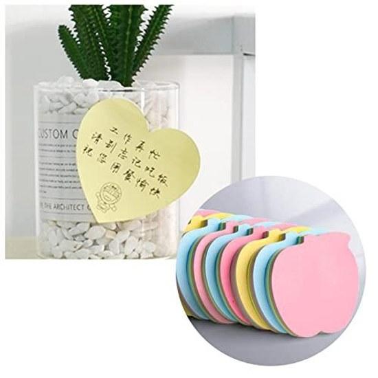 Post-it Notes Cute Strong Adhesive Multi-color Notebook Suitable Business Use Apple Strawberry Heart Shape Office Classroom Home Blackboard Wall 100