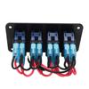 4 Gang Rocker Switch Panel Aluminum Alloy DC12V‑24V Pre Wired On Off Toggle Switch for Car RV Motorcycle Bus Trailer UTV