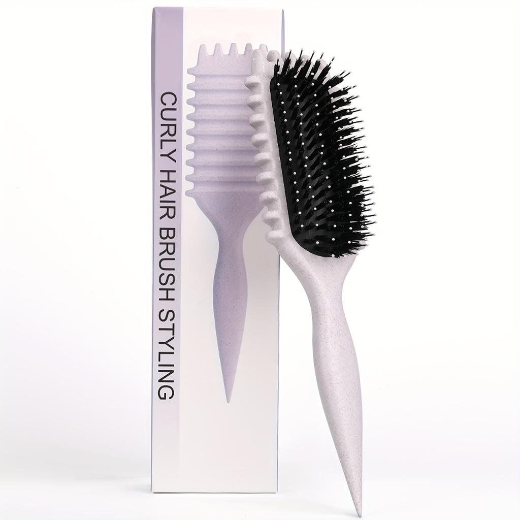 Curly Hair Styling Brush for Women - Ergonomic, Bristle Comb with Comfort Grip Handle for Bouncy Curls & Hairstyles, Curly Hair Brush