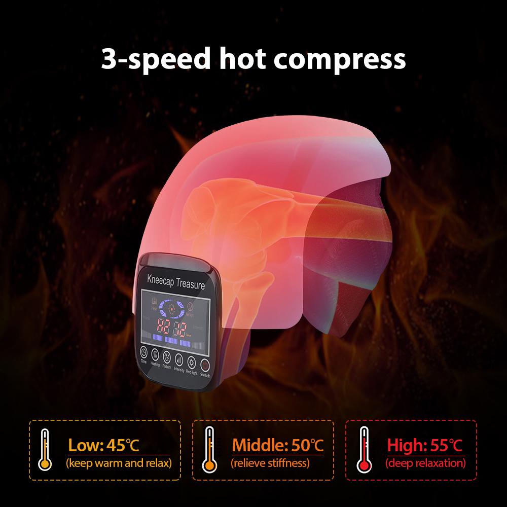 3 in 1 Electric Knee Massager Portable Vibration Hot Compress Airbag Massage Machine Rechargeable High Frequency Knee Massager