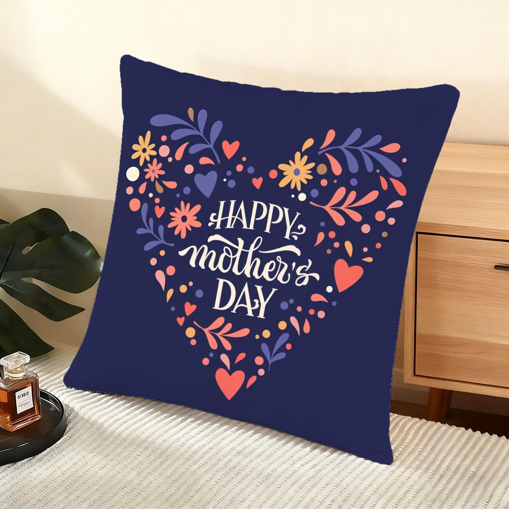 Mother'S Day Cushion Cover Soft Short Plush Pillow Cover Smooth Cozy Texture Aesthetic Cushion Case Home Decor