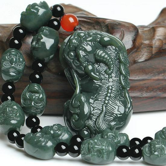Hetian Jade Pixiu Coin Pendant with Certificate Regular Cord + Certificate