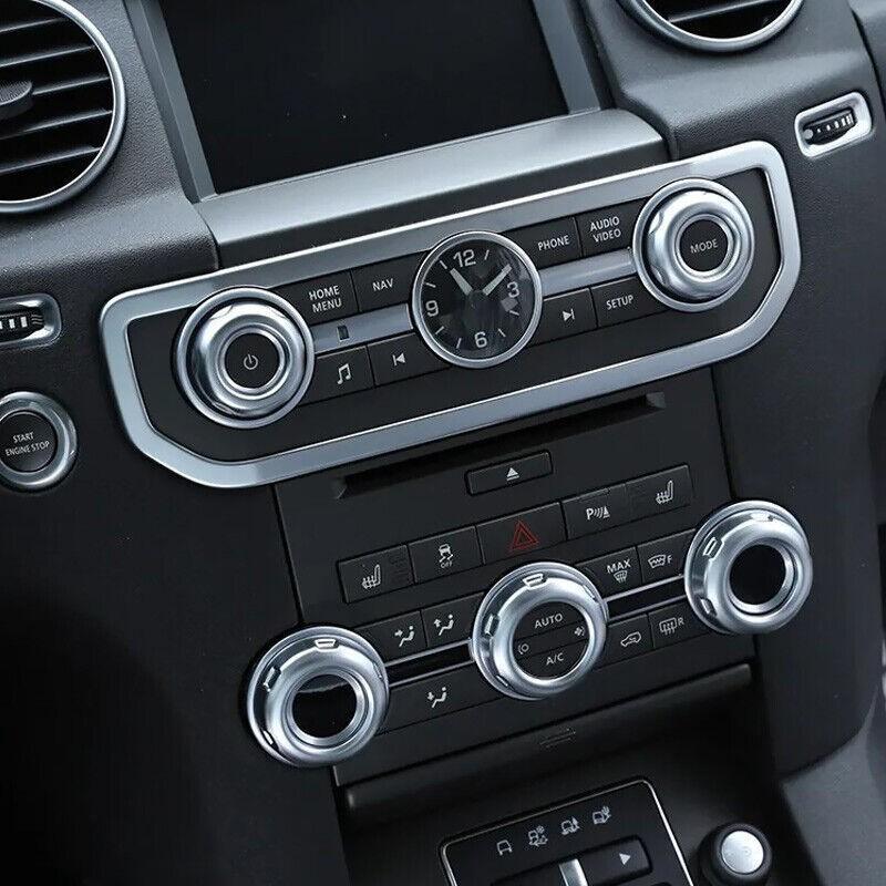 5x Console Volume Radio AC Knobs Switch Button Cover for For Discovery 4 LR4 LR2