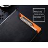 With Cover PU Leather Writing Clip Metal Board Clip Document Organizer  Office