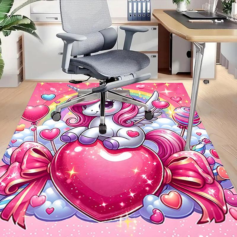 1PC Unicorn Heart Extra Large Non-Slip Floor carpet, Office, family, bedroom, Studio - Large Area RugJ0393