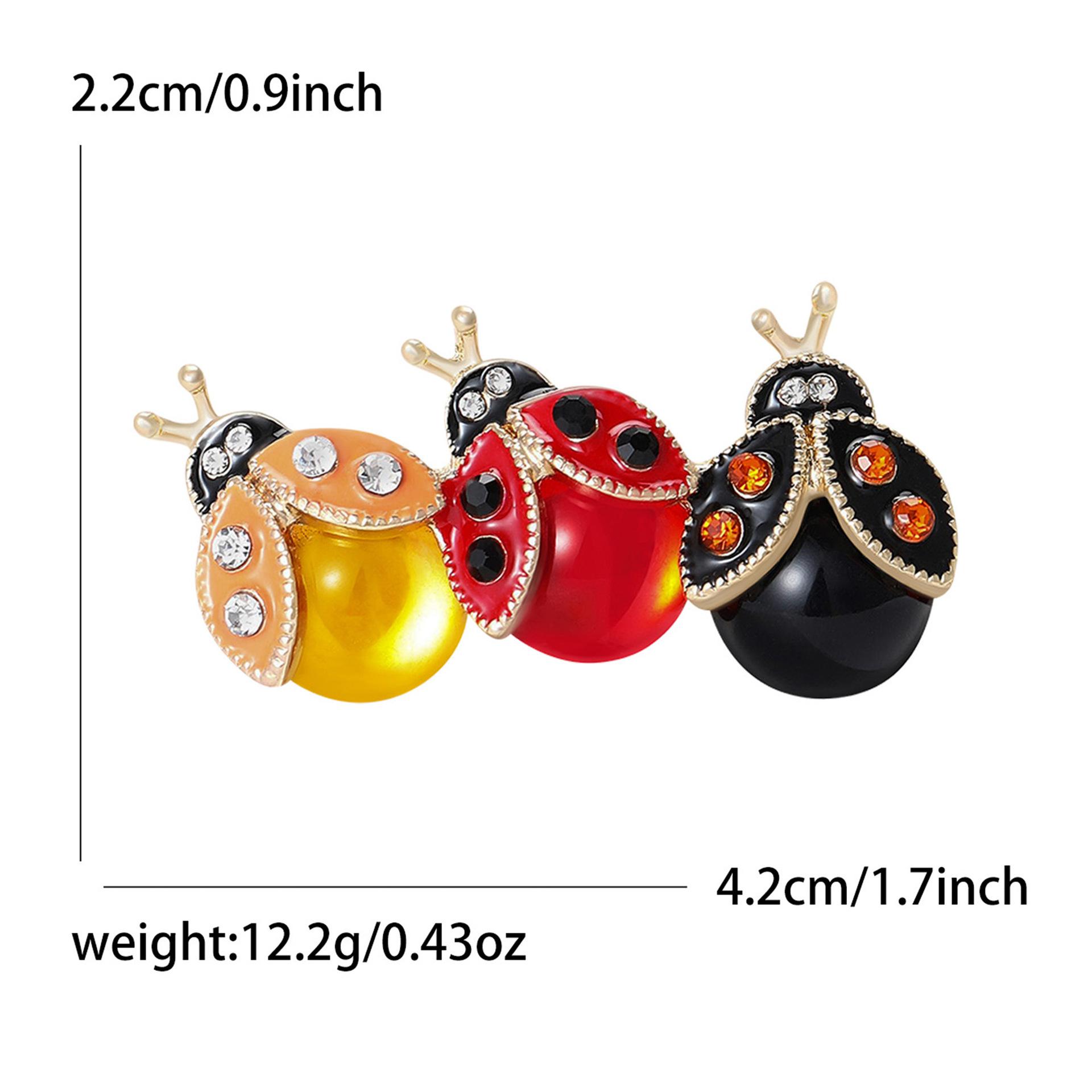 

Новая персонализированная и универсальная трехцветная брошь-цветок в виде божьей коровки класса люкс золотой