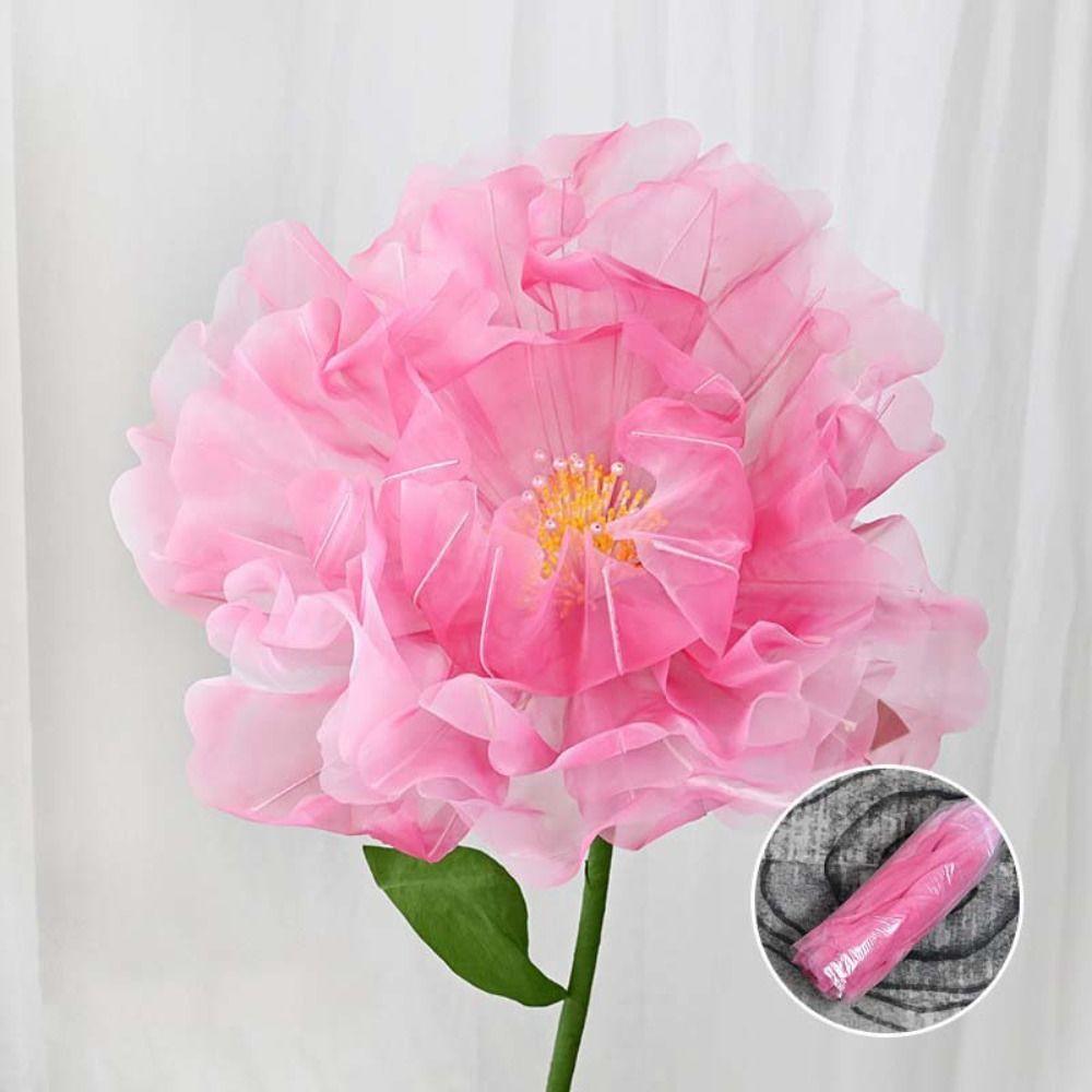 Window Display 3D Big Simulation Flower Hollow Peony Fake Flower Large Hanging Gauze Artificial Flowers Festival Decoration