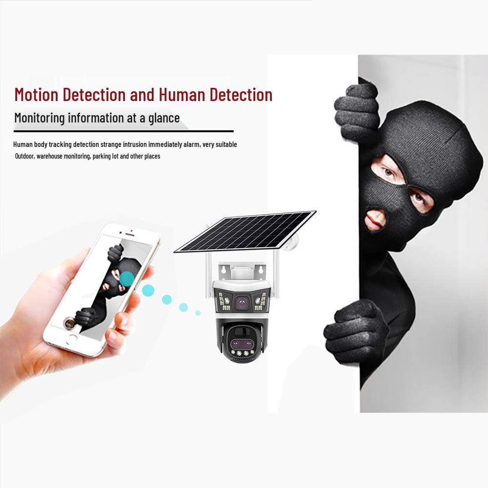 V380 HD Dual Lens 4G Solar Outdoor Waterproof Low Power Camera