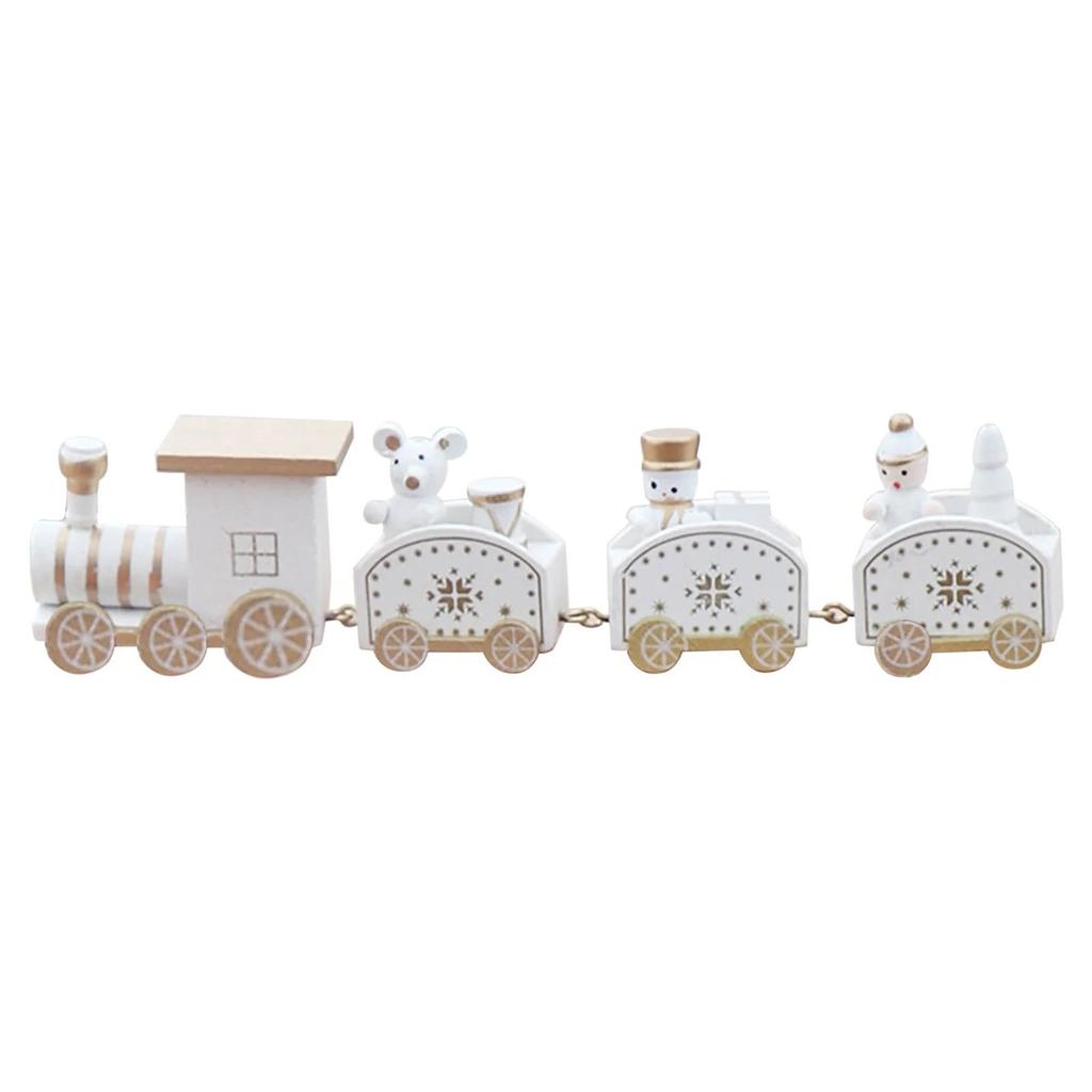 Christmas Wooden Four-Section Train Track Decoration Children's Toy Gift