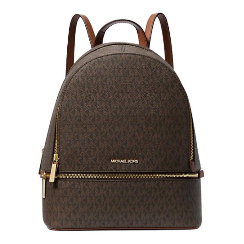 MICHAEL KORS Rhea Signature Logo Coated Canvas Backpack Medium Women s Brown коричневый