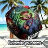 Custom Name Personalized Horror Movie Print Umbrella, Auto Open Close, 8‑Rib Sturdy Frame, Commute Camping Hiking Use, Birthday Gift