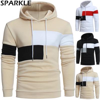 Sweatshirt Mens Zipper Pocket Splicing Pullover Long Sleeve Sweatshirt Sport Tops Autumn Winter Mens Warm Coats