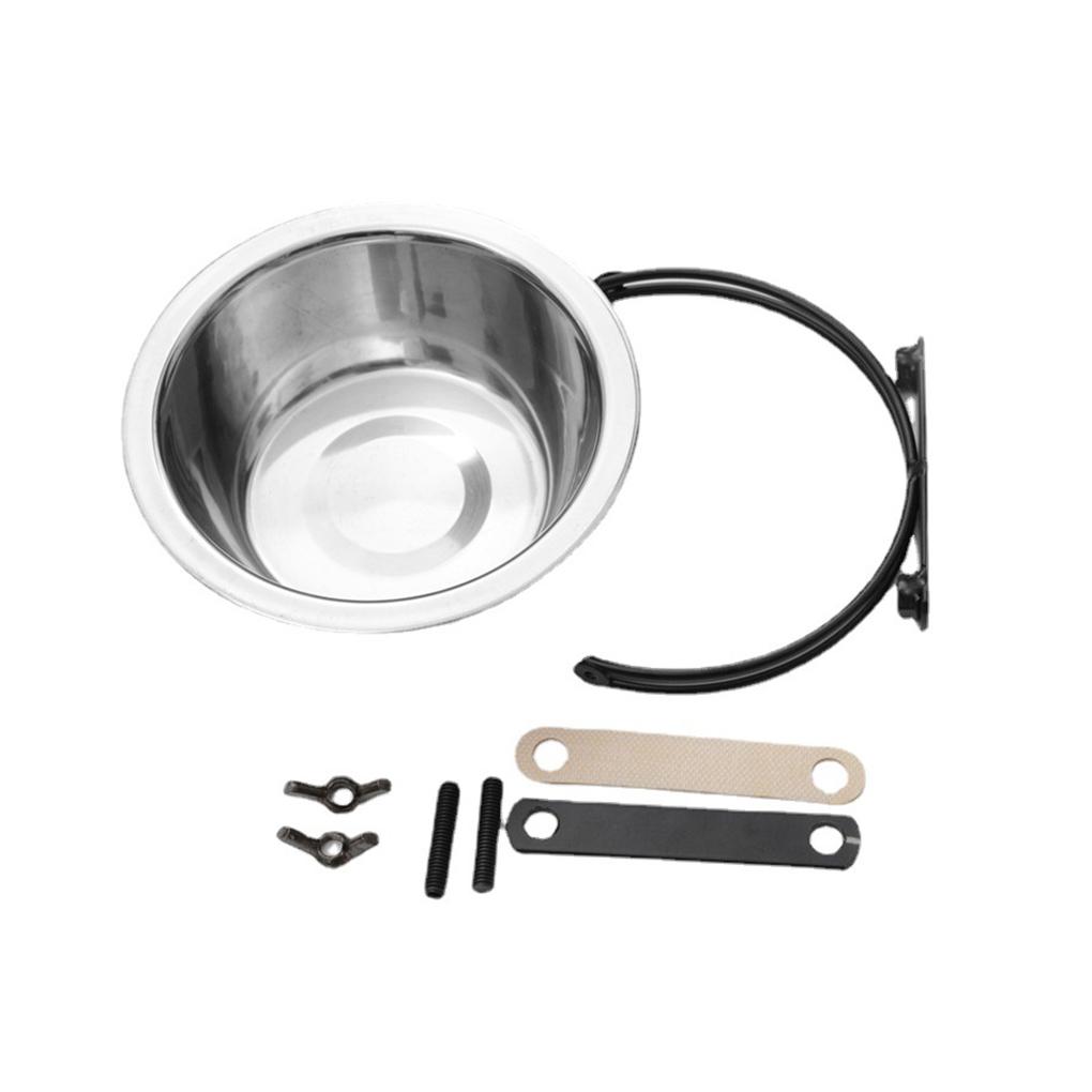 

Convenient And Durable Pet Bowl For Feeding Silver Stainless Steel Is Sturdy 21cm