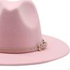 Women Fedora Hats Classic Belt Buckle Cowgirl Cap Comfortable Floppy Panama Hat Felt Jazz for