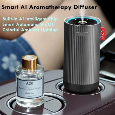 Difusor de Aroma Inteligente para Carro com IA, Máquina de Aromaterapia Inteligente com Sensor Inteligente de IA Integrado, Luz de Ambiente Colorida