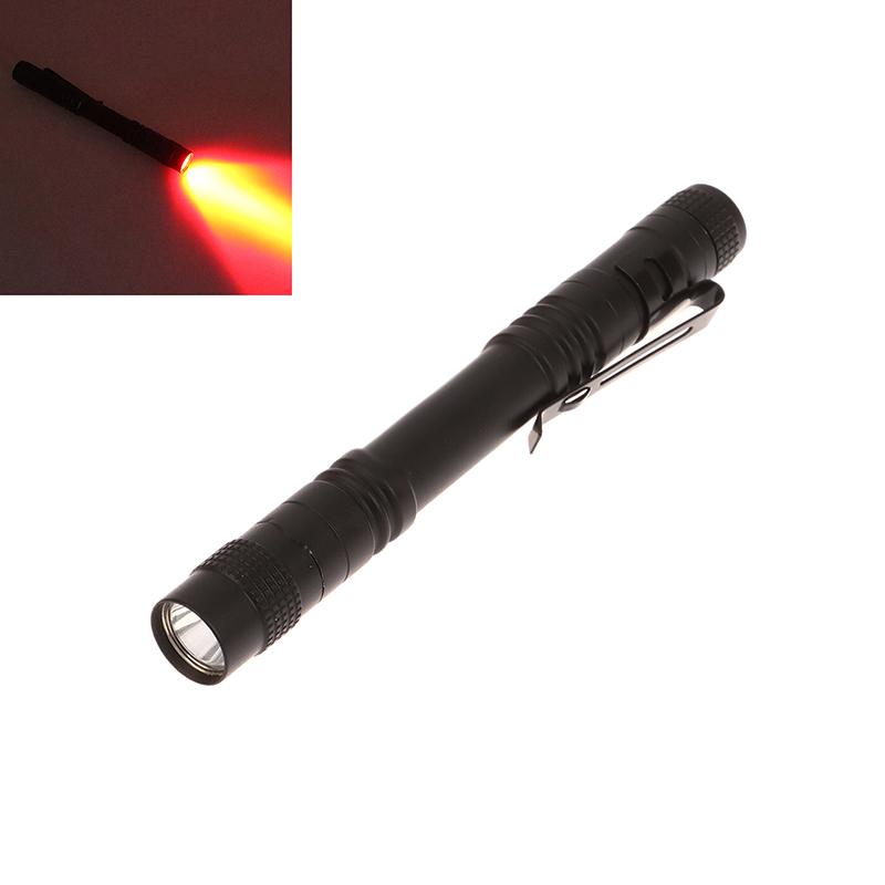 1 Piece Red Light Flashlight For Camping Hiking Animal Protecting Beekeeping Detecting Aviation Night Vision Penlight One Mode