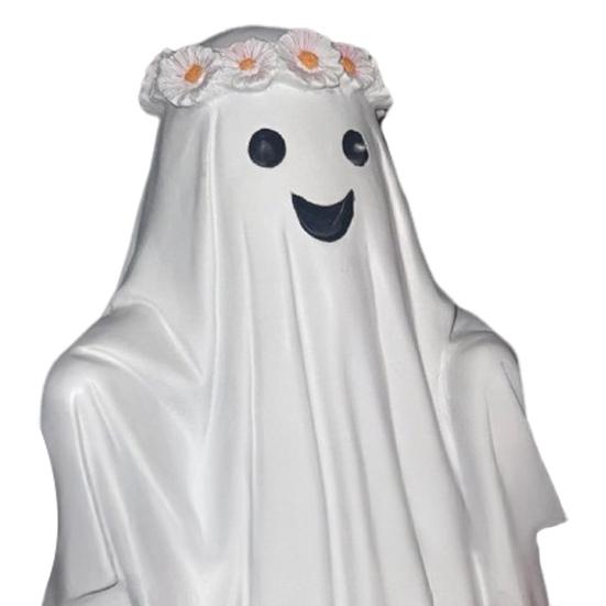 Ghost Walking Dog Statue Halloween Ghost And Dog Figurine Resin