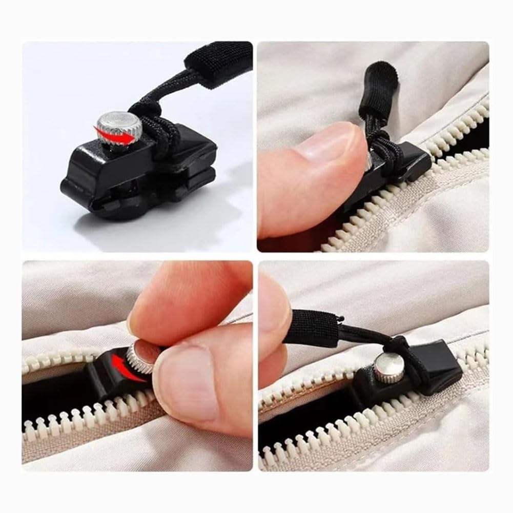 Universal Zipper Pull Replacement Repair Tool Backpack Plastic Metal Detachable Slider Fixer