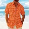 New Men's Casual Printed Short-sleeved Shirts Fashionable Loose Large Size Lapel Shirts for Men