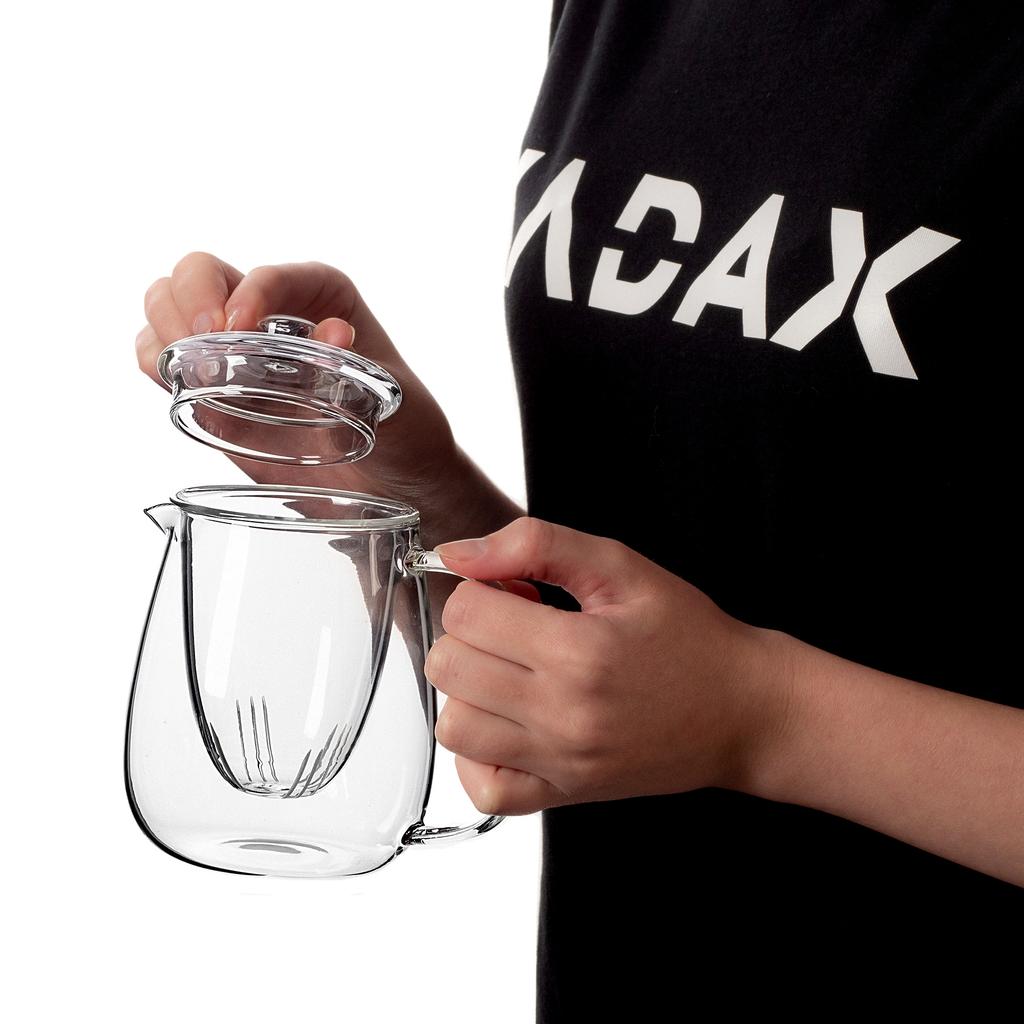 KADAX Glaskanne für Tee 600ml Kräuteraufguss Einsatz mit Aufguss