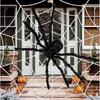 Halloween Decoration Giant Spider, Suitable for Garden Lawn and Indoor Decoration Props, Party Trick Simulation Balck Spider