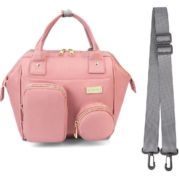 

Lmbabter Сумка для подгузников для малыша, Сумка-тоут, Водонепроницаемая, Многофункциональная, Мини-умная сумка для подгузников с термокарманом для улицы (Снеговик) розовый