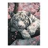 Bimkole DIY 5D Diamond Painting Kit White Tiger Shell Beach Bottle Painting Cherry Blossom Cross Stitch Full Drill Crystal Rhinestone Embroidery DIY