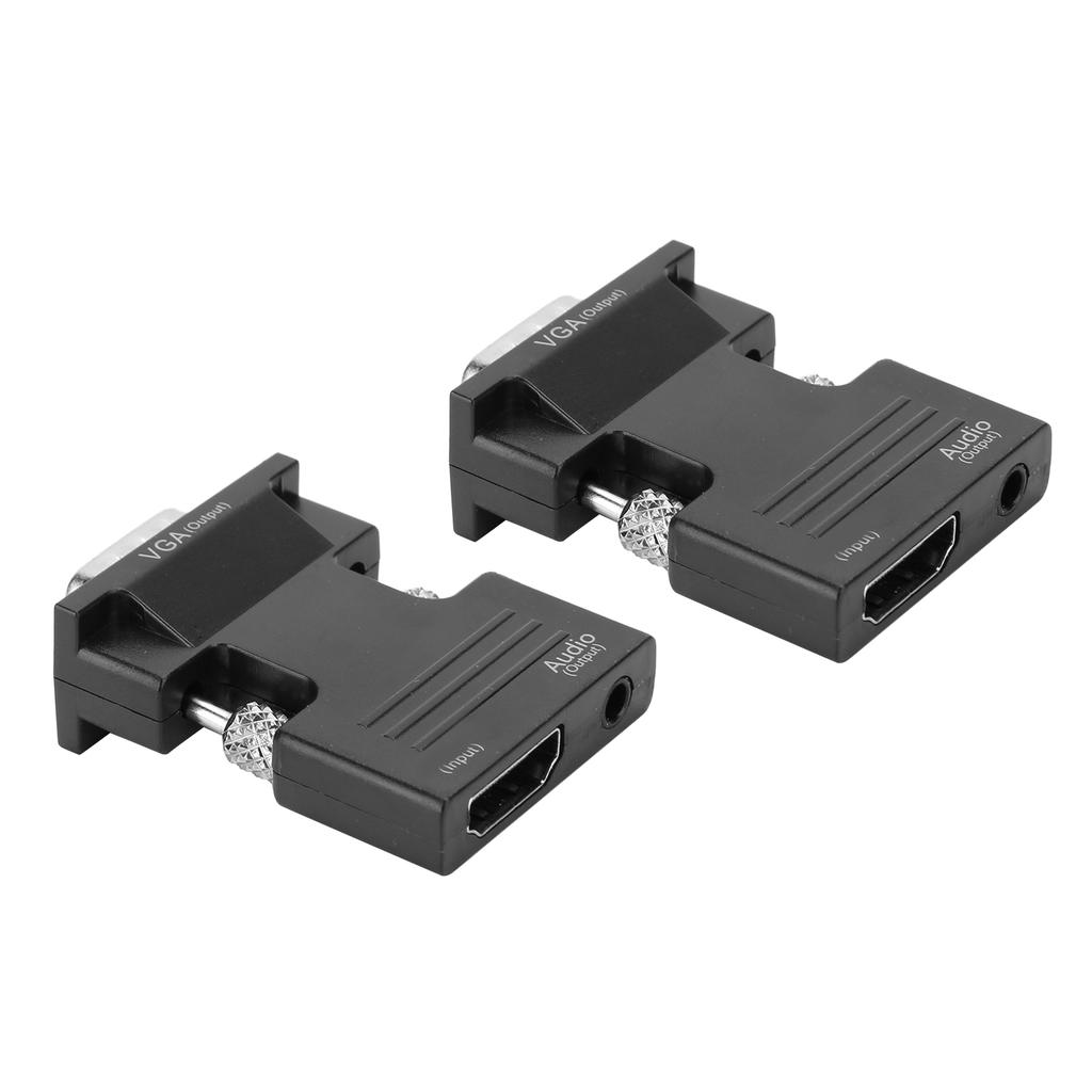 2pcs 1080P For HDMI to VGA Converter with Video Converter Computer Cable Adapters