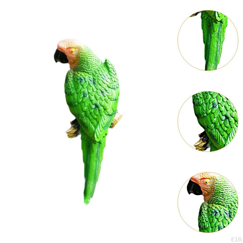 Resin Wall Bird Statue Birds Art Lawn Figurine Animal Ornament for Garden