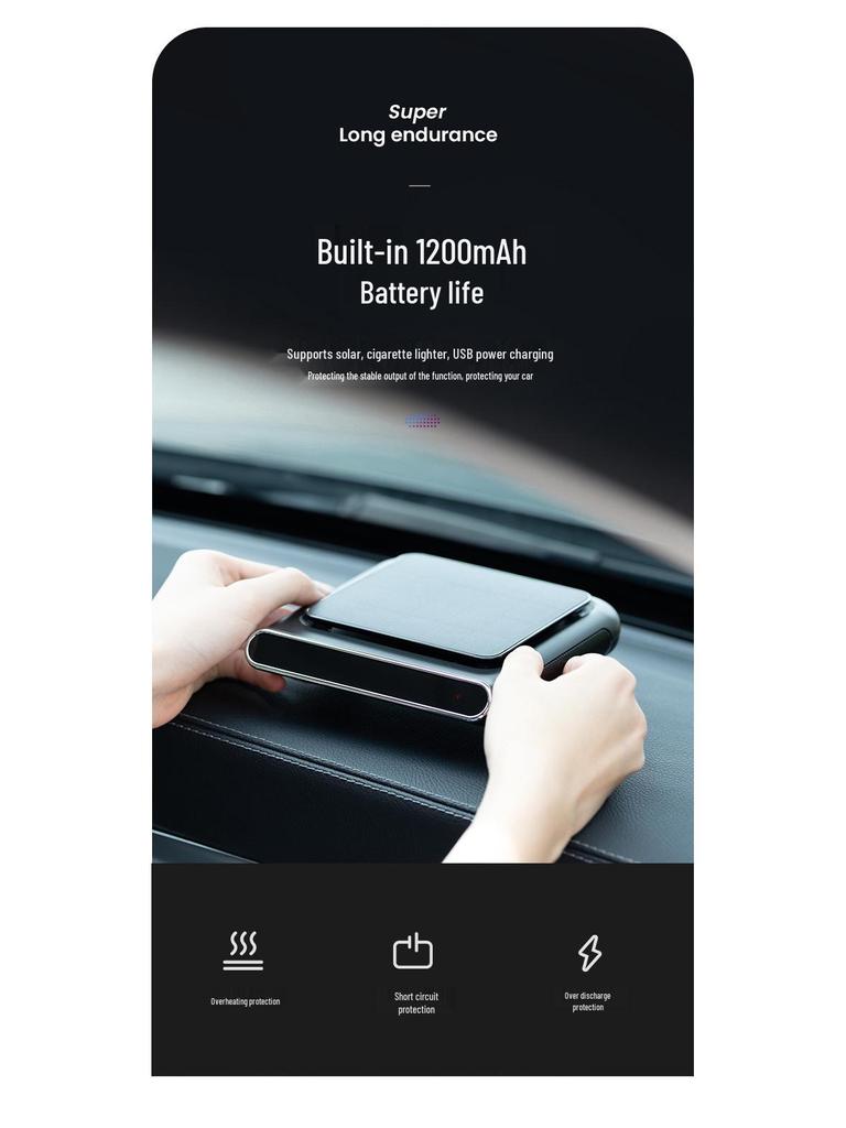 G1 Solar-Powered Wireless Car Purifier and USB-Charged Aromatherapy Ionizer