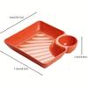 Divided Plates French Fries Square Dumpling Plate With Vinegar Plates Snack Dish 2-Grid Spices Dessert Christmas Tableware Home