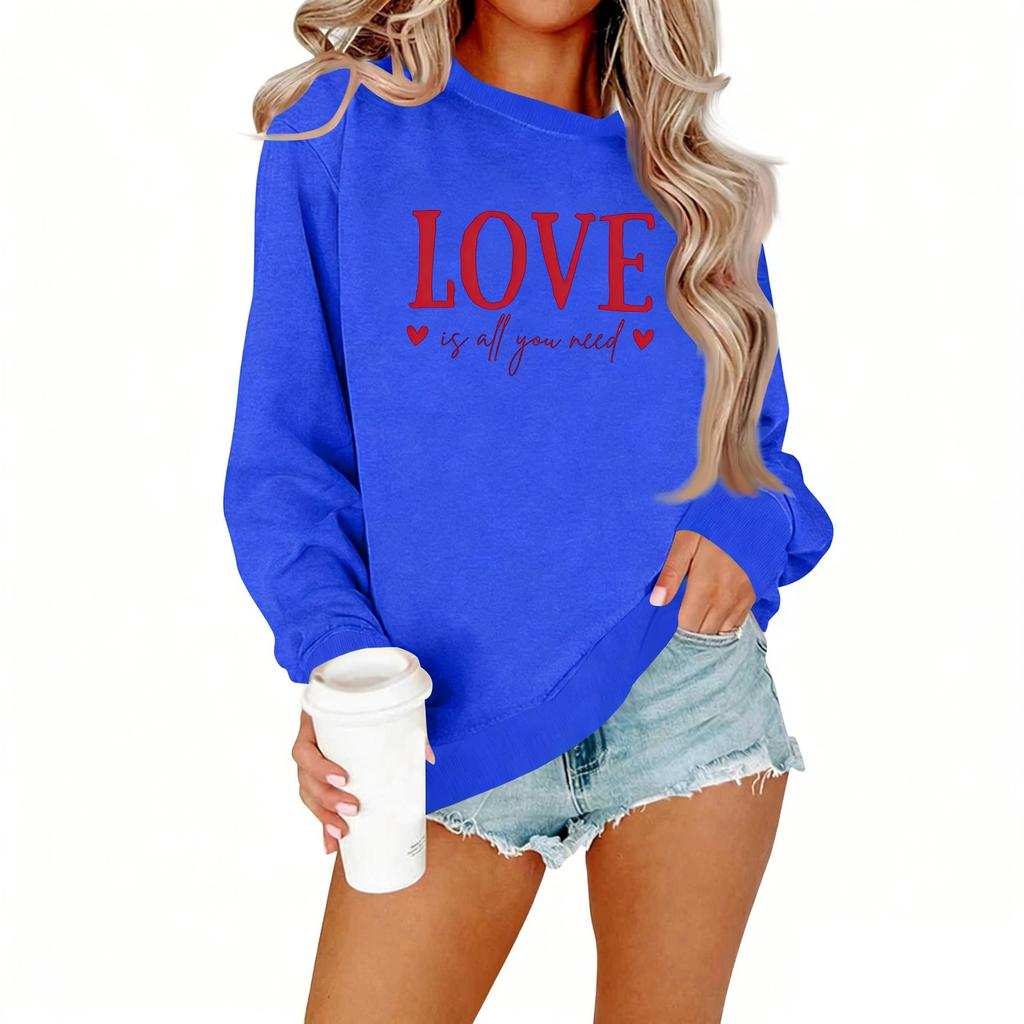 Ladies' Casual Women's Printed Round Neck Pullover Hoodie