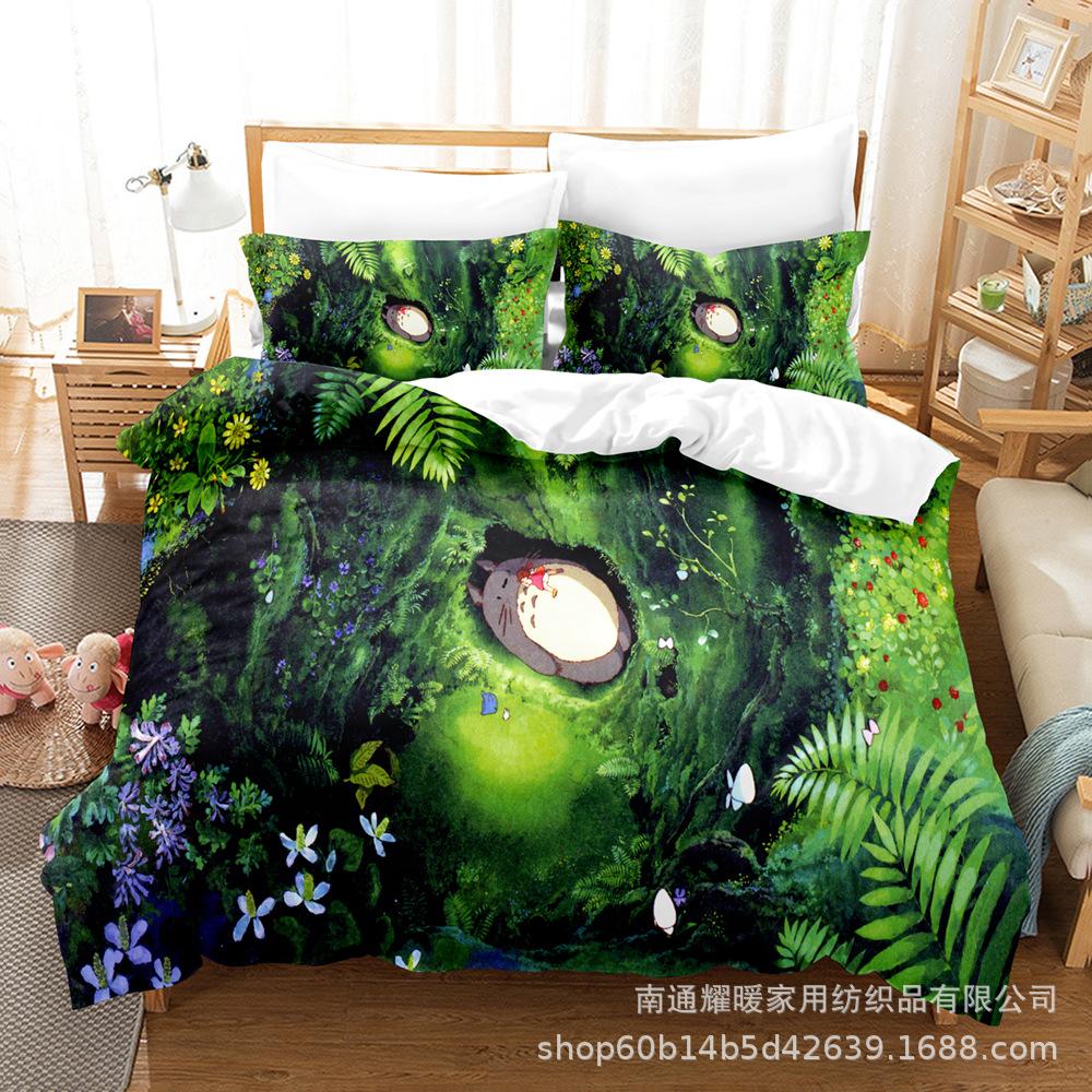 3D Digital Printing Bedding Four-Piece Set Three-Piece Set Chinchilla Bed Sheet Quilt Pillow