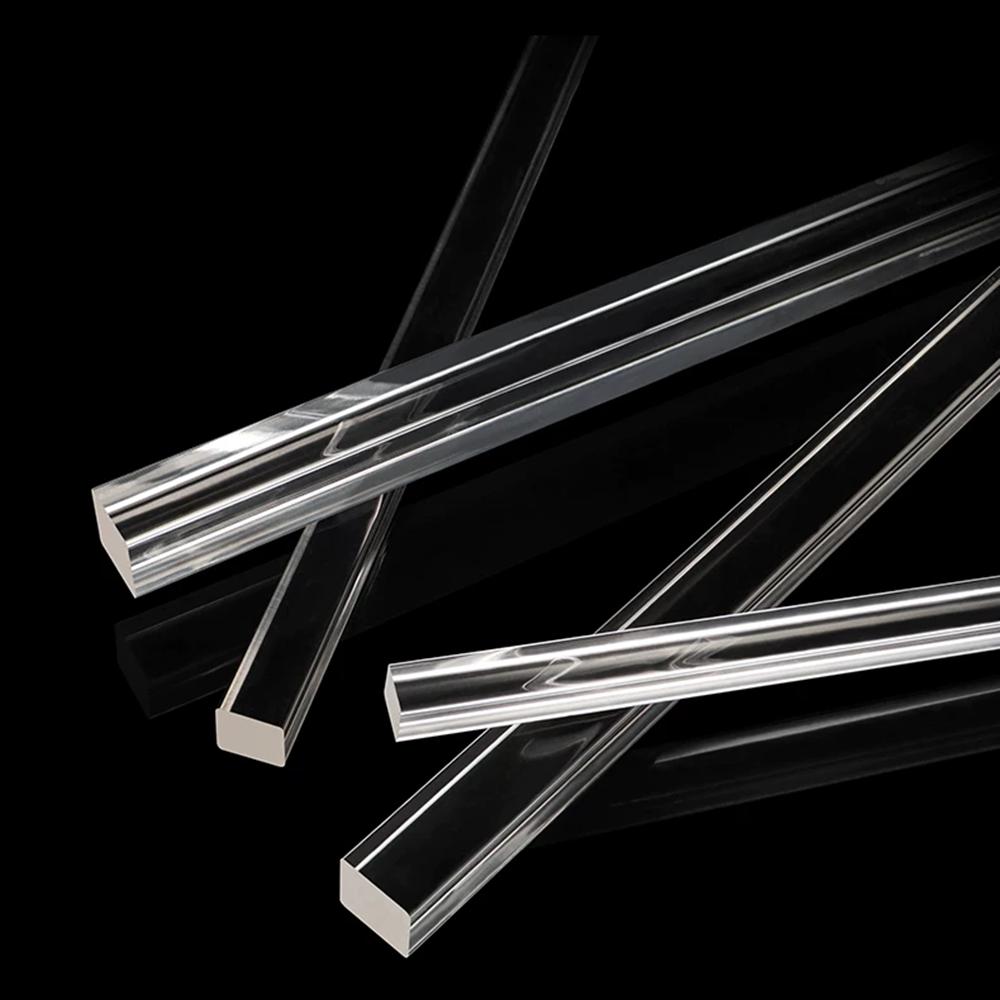 1pcs Transparents Square Acrylic Stick Bar, Clear for DIY Craft, Display Stand, Polished Edges, Multiple Sizes