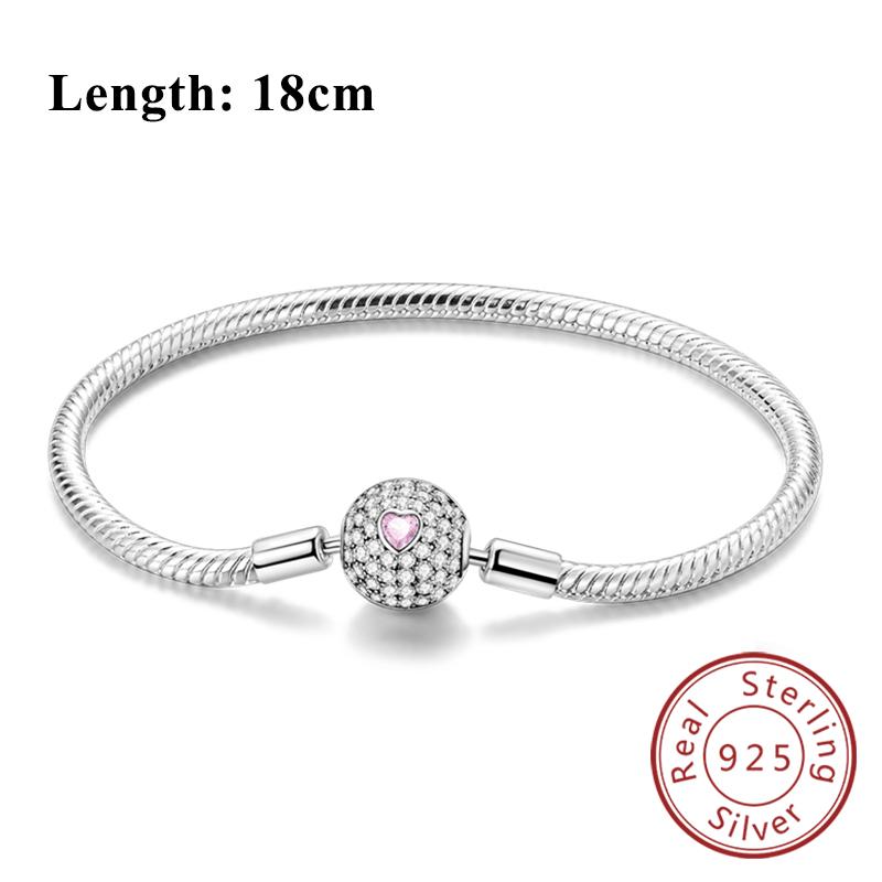 Bracelet Original Copper Charms Bracelet 17-20Cm Heart Bracelet For Women Bracelet Charms Birthday Jewelry Gifts