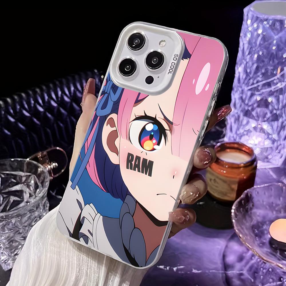 ReZero Ram Waifu Mobile Phone Case for iPhone 17 16 15 14 13 12 11 X XR XS 8 7 Air Pro Max Plus White Translucent Colorful Cover