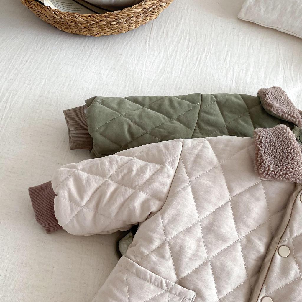 Giacca Imbottita in Cotone con Collo di Pelliccia Invernale 2025 da Ragazzo - Moda Stile Coreano
