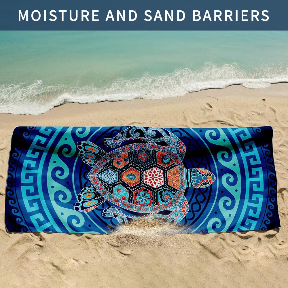 Żółw dwustronny aksamit szybkoschnący ręcznik plażowy ręcznik kąpielowy chłonny ręcznik sportowy