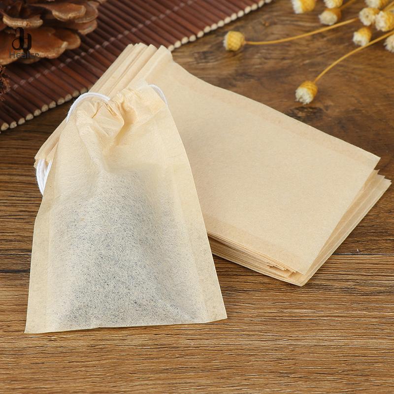 100Pcs/Lot Tea Bag Teabags Biodegradable Paper Drawstring Eco-Friendly Filter Empty Loose Leaf Powder Herbal Medicine Strainer