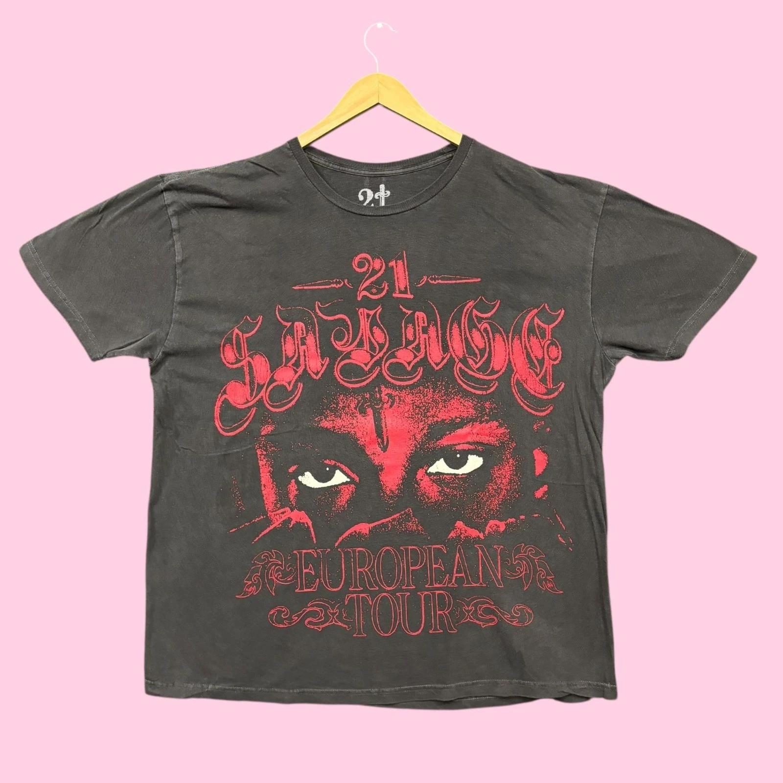 21 Savage Американская Мечта Европейский Тур Хип-Хоп Свободная Футболка XL 3XL